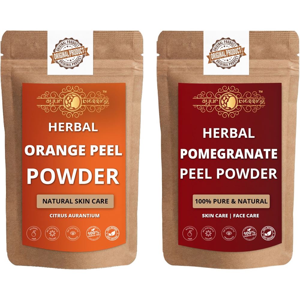 Ayur Blessing Orange Peel And Pomegranate Peel Powder Combo Pack (1Pack)