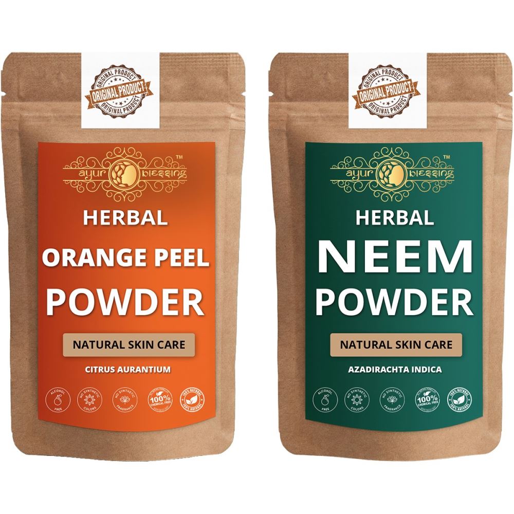 Ayur Blessing Orange Peel And Neem Leaf Powder Combo Pack (1Pack)
