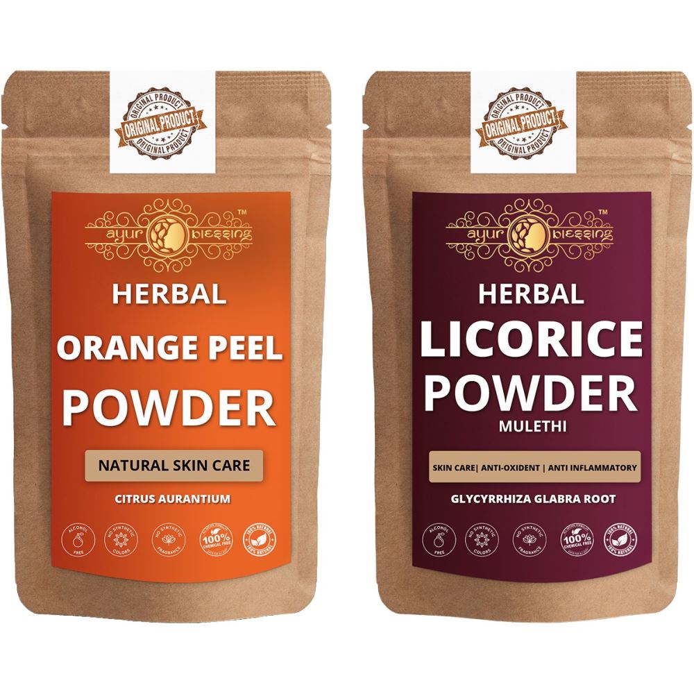 Ayur Blessing Orange Peel And Licorice Powder Combo Pack (1Pack)
