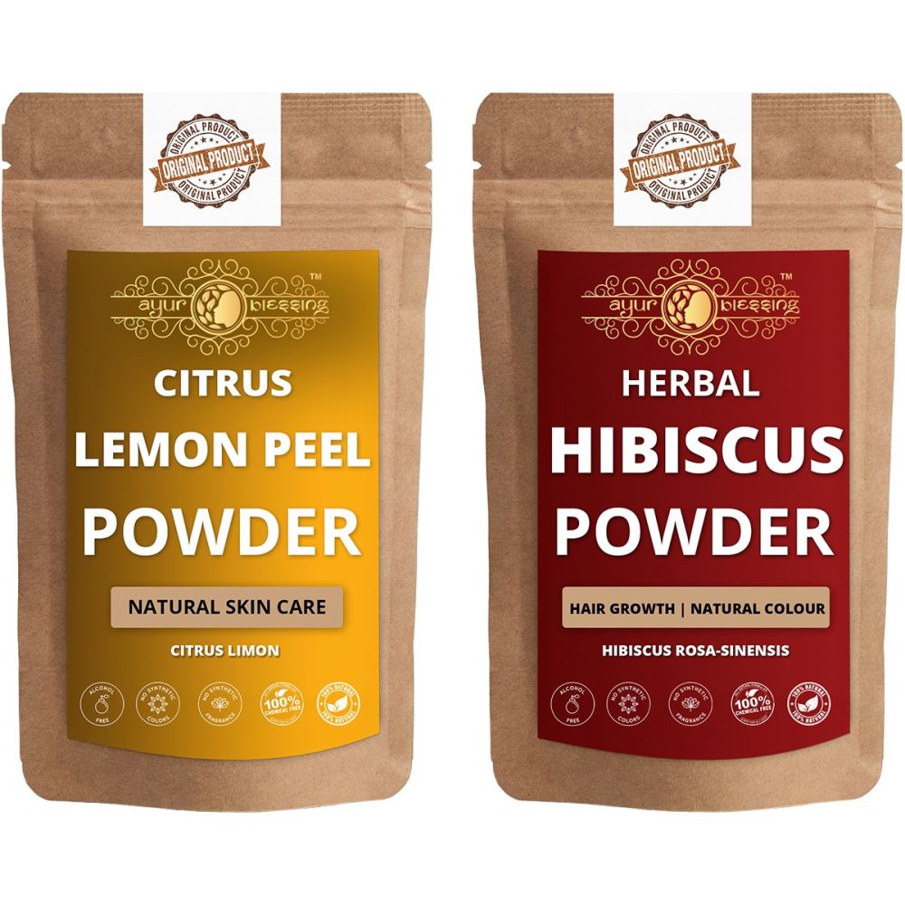 Ayur Blessing Lemon Peel And Hibiscus Powder Combo Pack (1Pack)