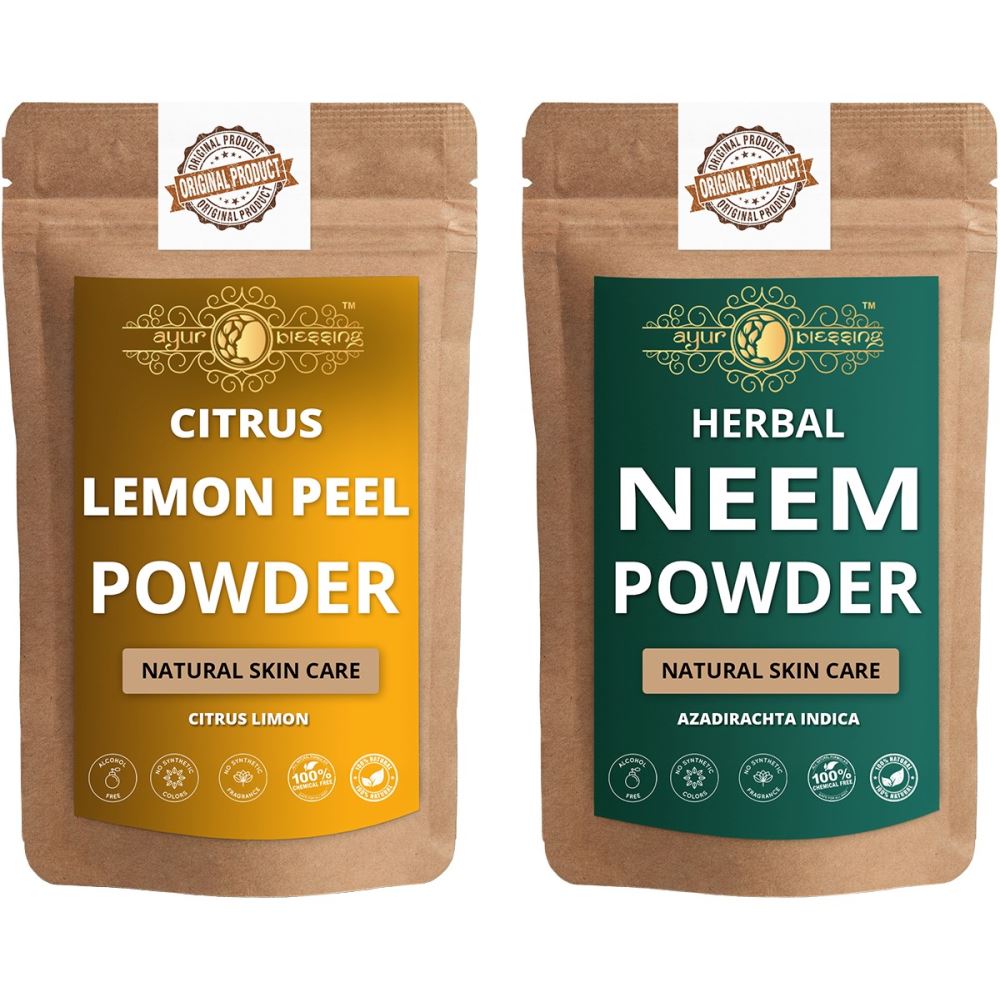 Ayur Blessing Lemon Peel And Neem Leaf Powder Combo Pack (1Pack)
