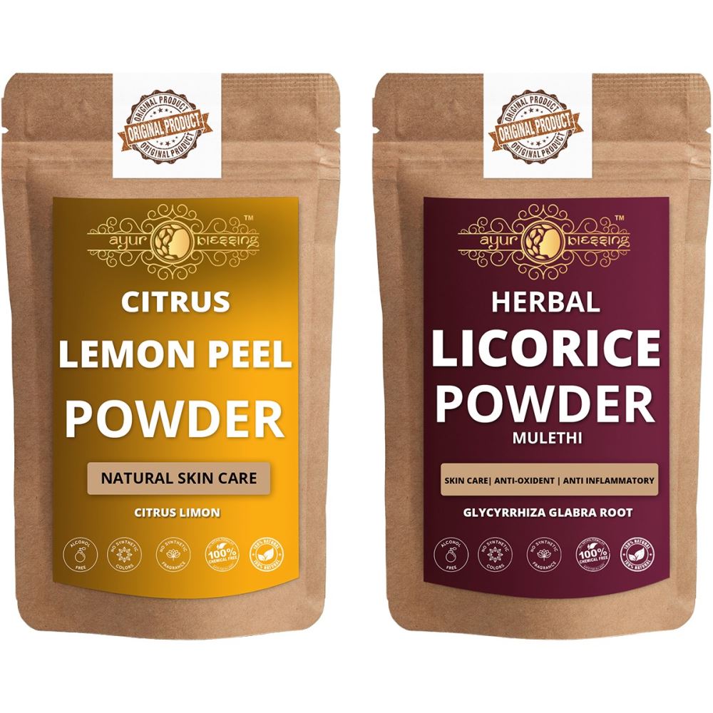 Ayur Blessing Lemon Peel And Licorice Powder Combo Pack (1Pack)