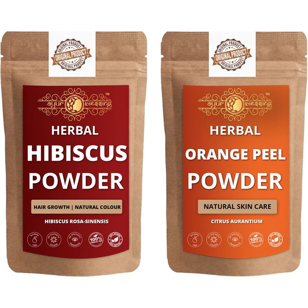 Ayur Blessing Hibiscus And Orange Peel Powder Combo Pack (1Pack)