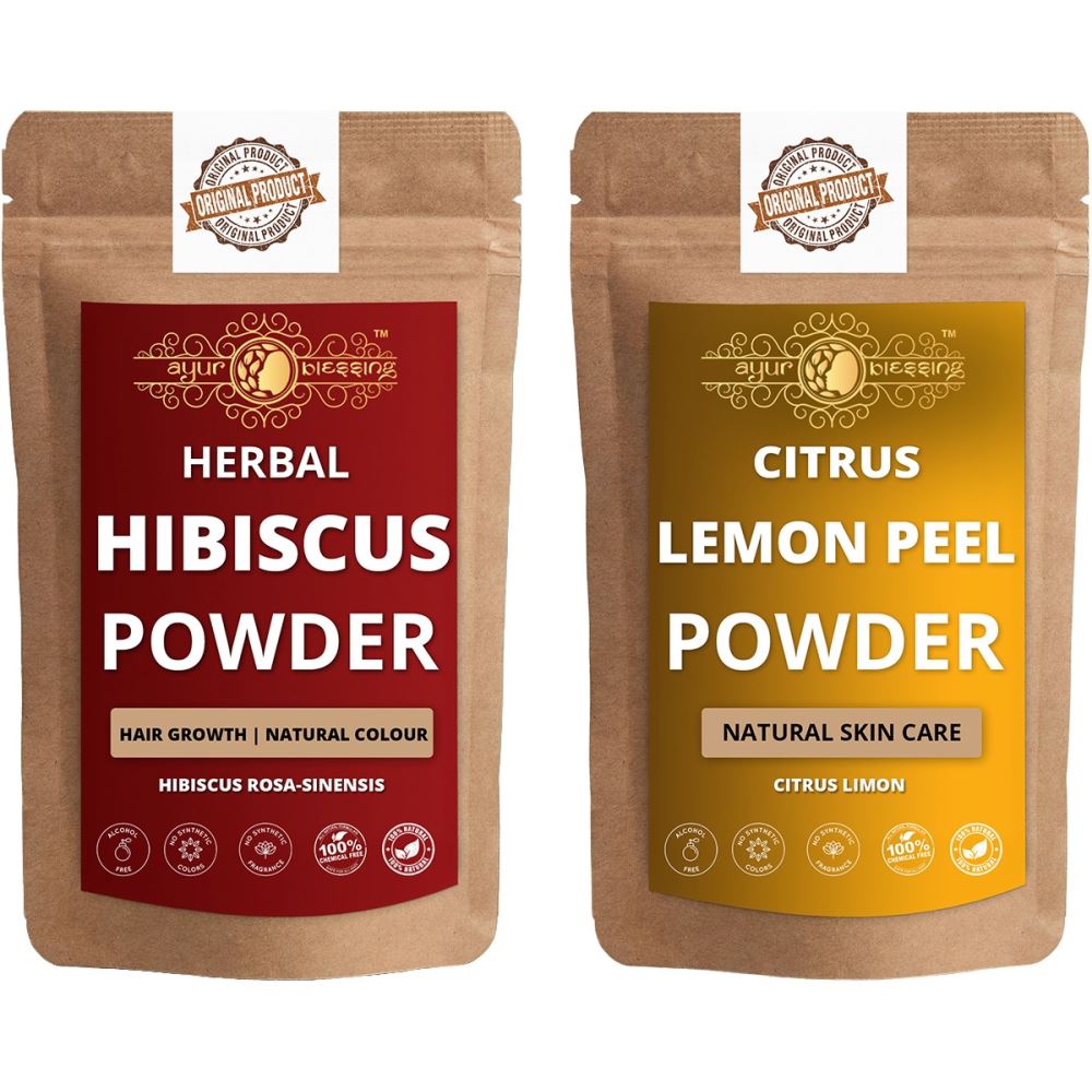Ayur Blessing Hibiscus And Lemon Peel Powder Combo Pack (1Pack)