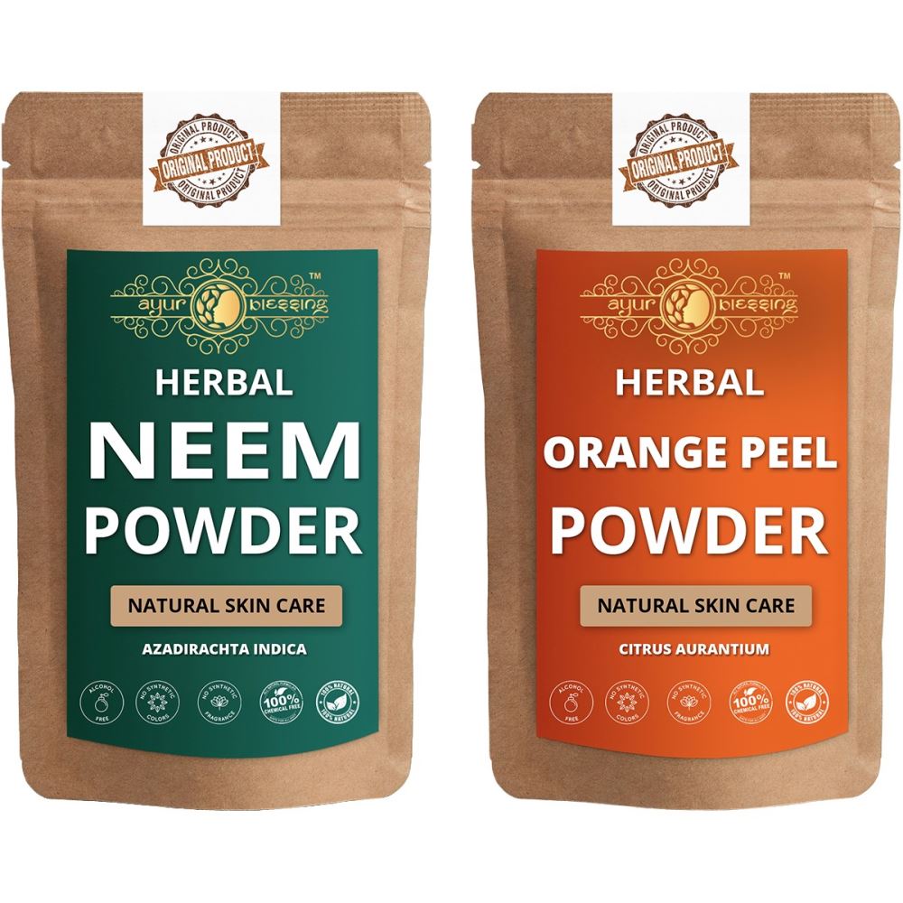 Ayur Blessing Neem Leaf And Orange Peel Powder Combo Pack (1Pack)