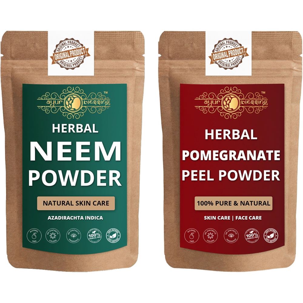 Ayur Blessing Neem Leaf And Pomegranate Peel Powder Combo Pack (1Pack)