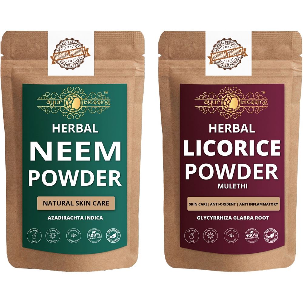 Ayur Blessing Neem Leaf And Licorice Powder Combo Pack (1Pack)