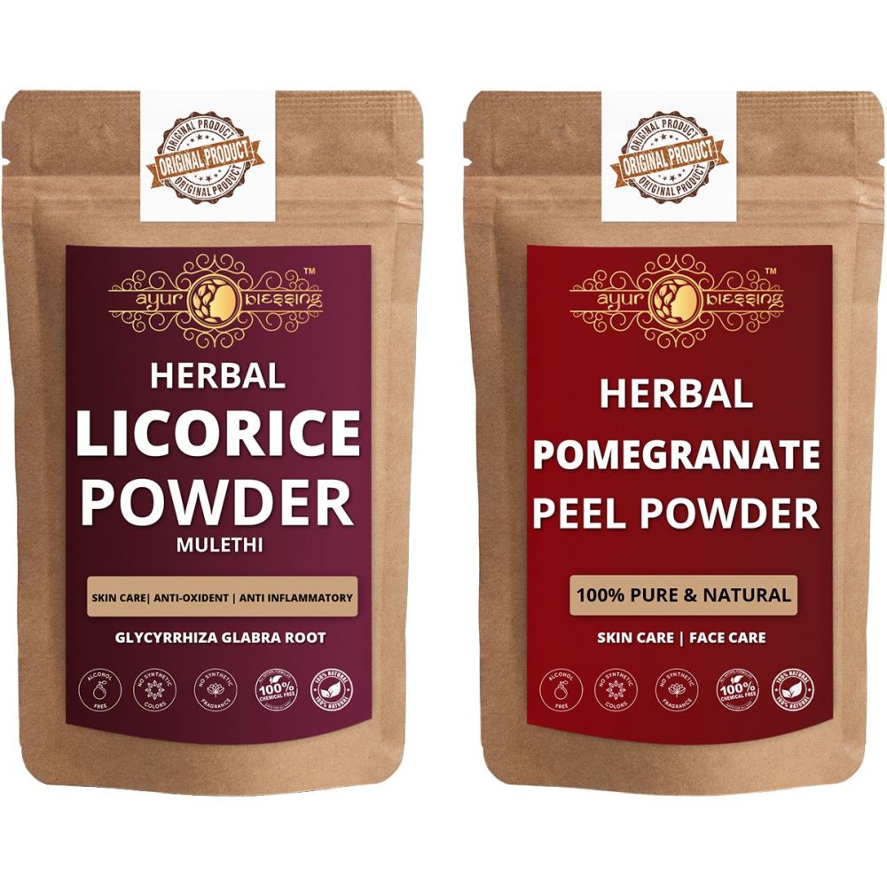 Ayur Blessing Licorice And Pomegranate Peel Powder Combo Pack (1Pack)