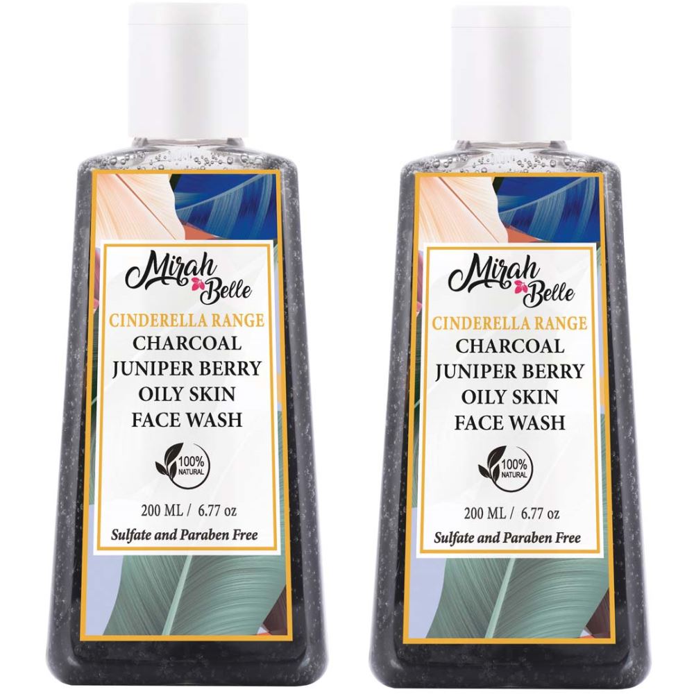 Mirah Belle Charcoaljuniper Berry Oily Skin Face Wash (200ml, Pack of 2)