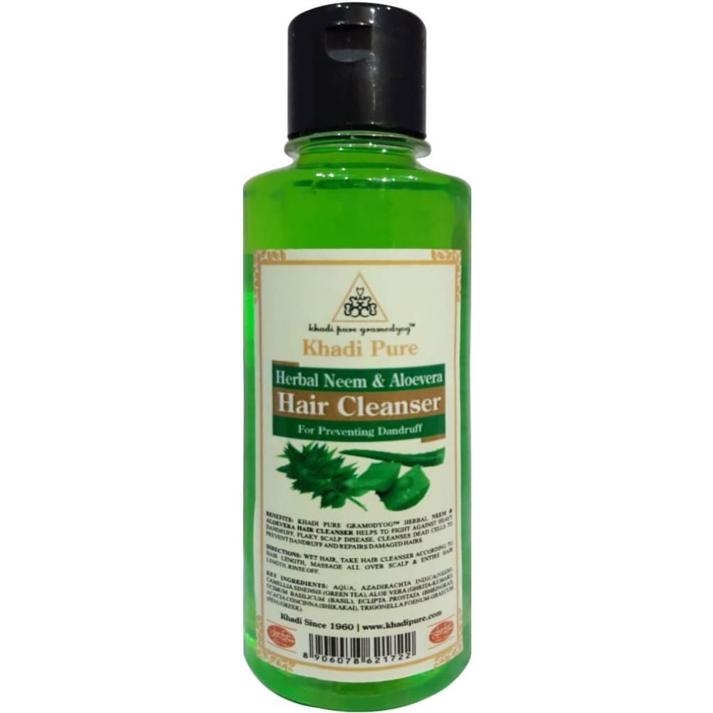 Khadi Pure Herbal Neem & Aloevera Hair Cleanser (210ml)