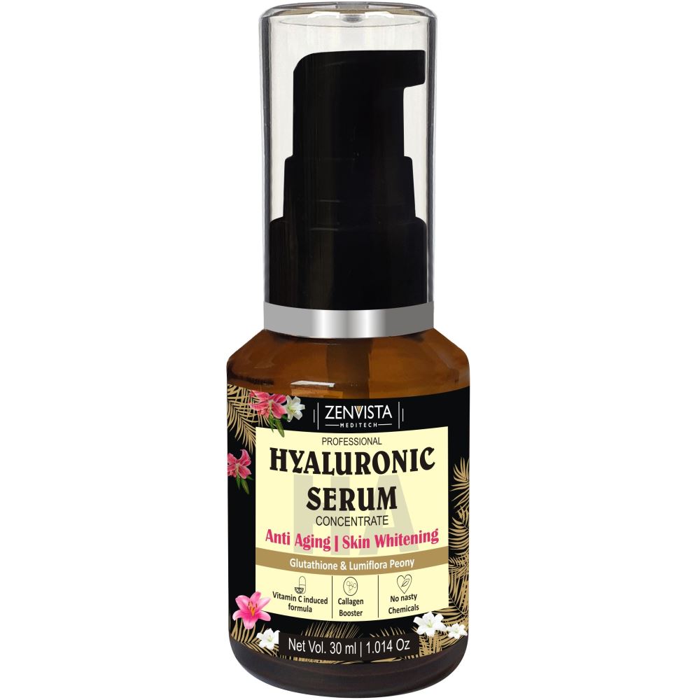 Zenvista Meditech Hyaluronic Face Serum +Vitamin C+ Glutathione+ Lumiflora Peony (30ml)