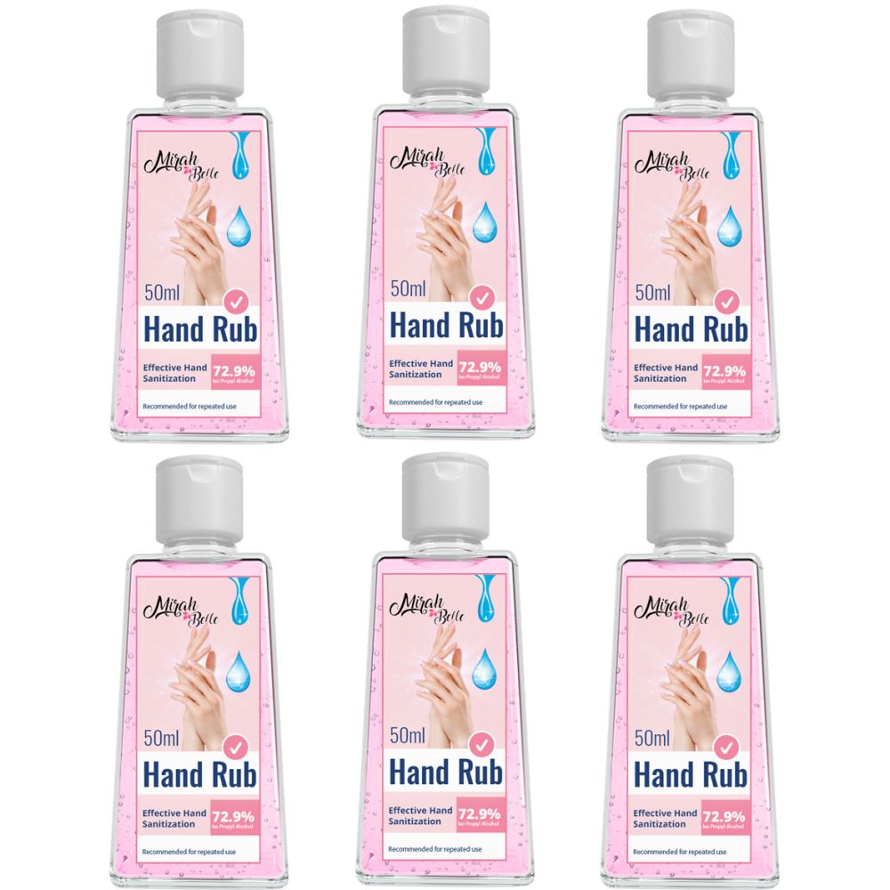 Mirah Belle Hand Cleanser Sanitizer Gel (50ml, Pack of 6)