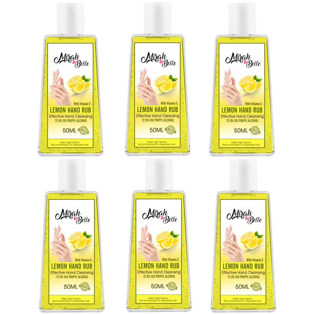 Mirah Belle Lemon Hand Rub Sanitizer Spray (50ml, Pack of 6)