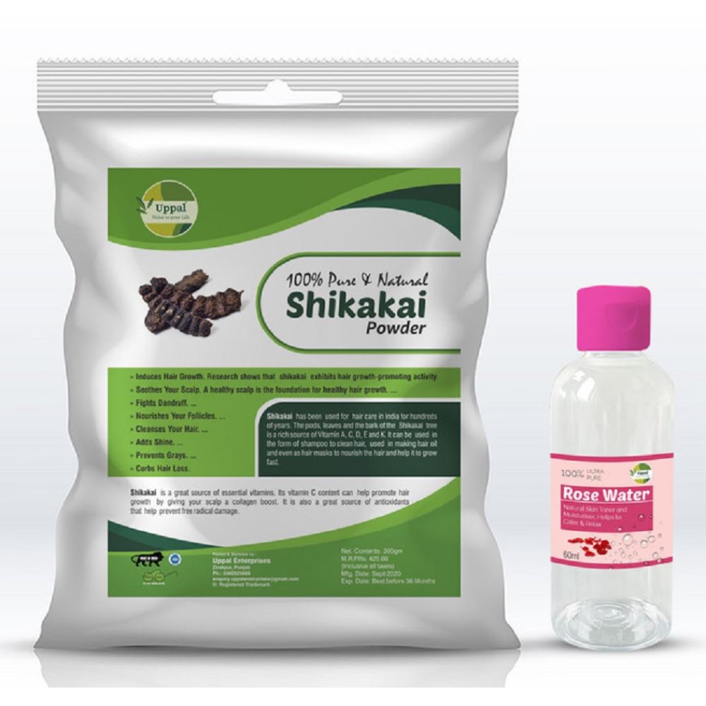 Uppal Natural Shikakai Powder Free Rose Water (200g)