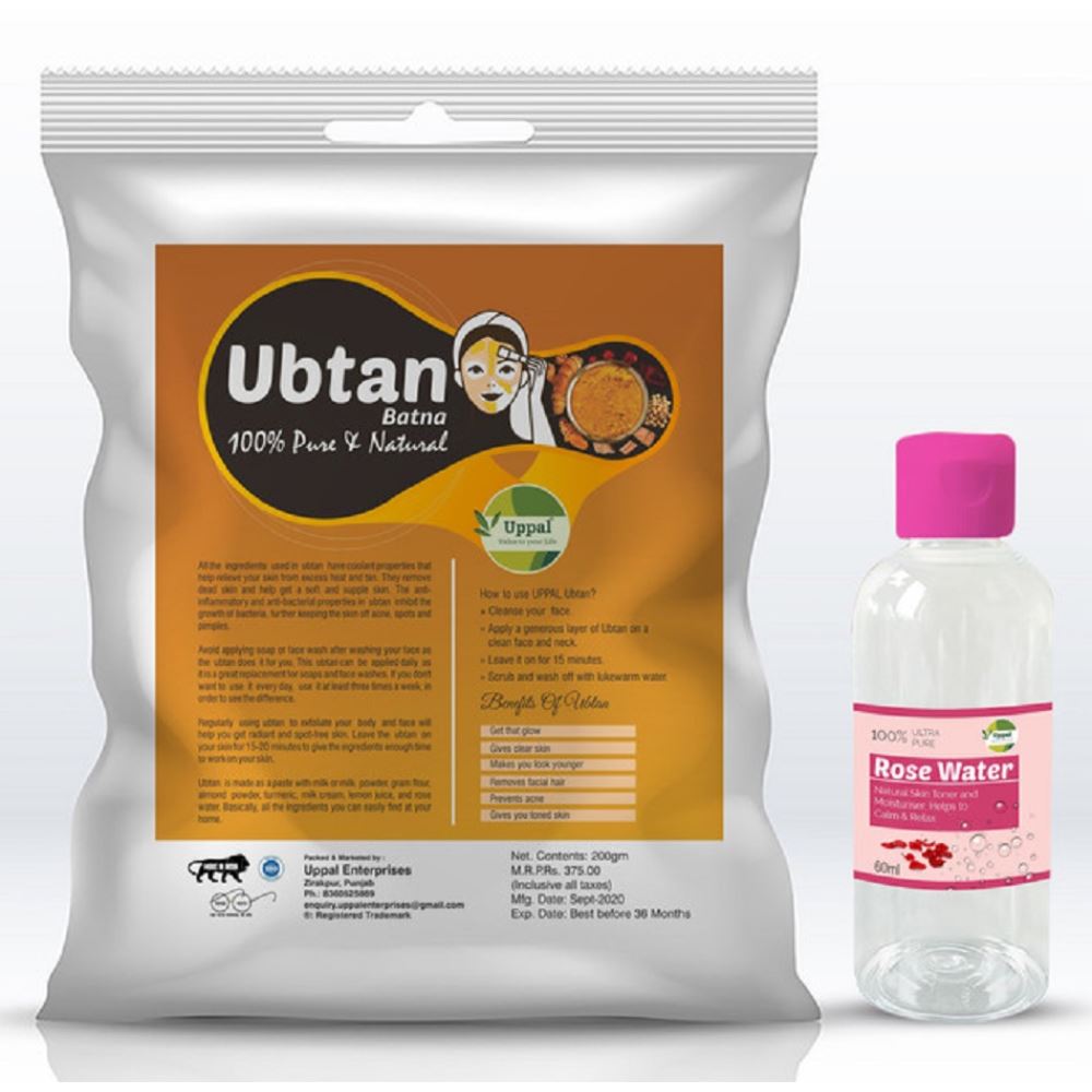 Uppal Natural & Pure Ubtan/Batna Powder-Bridal Face Pack With No Chemical Free Rose Water (200g)