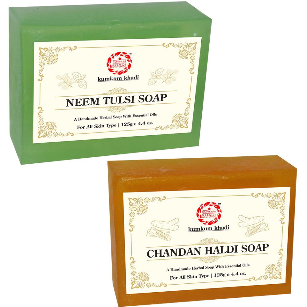 Kumkum Khadi Herbal Neem Tulsi And Chandan Haldi Soap (1Pack)