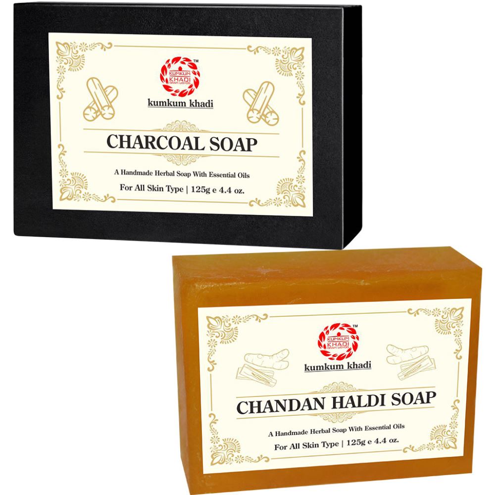 Kumkum Khadi Herbal Charcoal And Chandan Haldi Soap (1Pack) Kumkum Khadi Herbal Charcoal And Chandan Haldi Soap (1Pack)