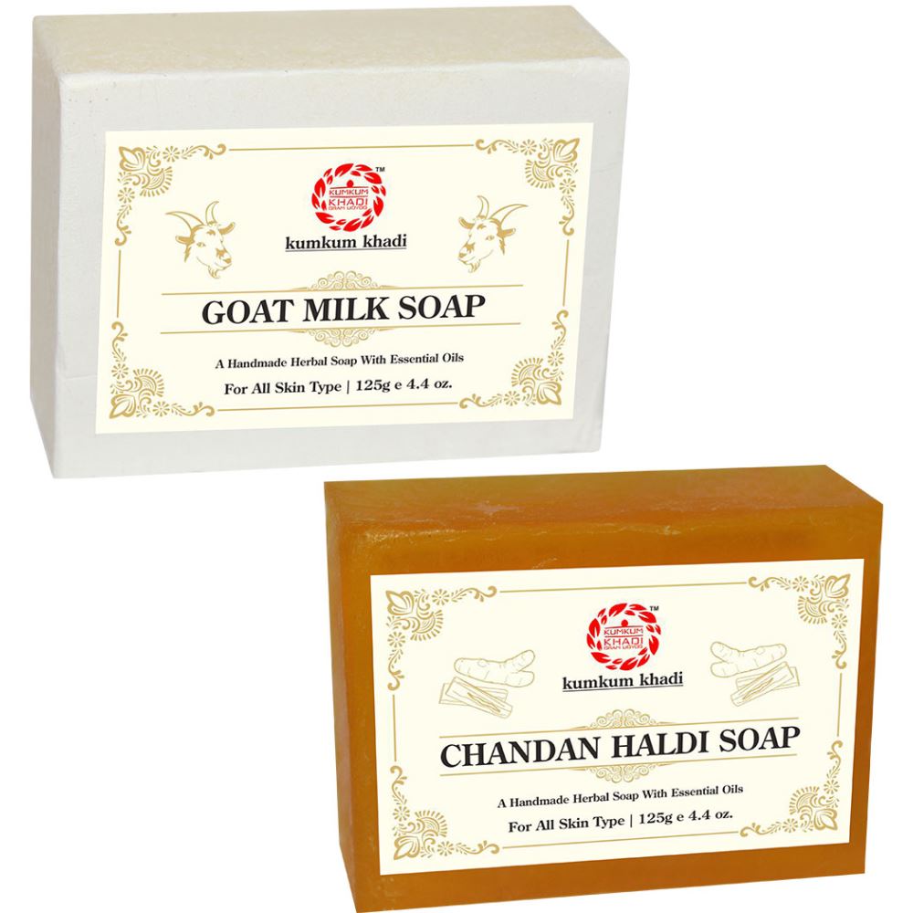 Kumkum Khadi Herbal Goat Milk And Chandan Haldi Soap (1Pack) Kumkum Khadi Herbal Goat Milk And Chandan Haldi Soap (1Pack)