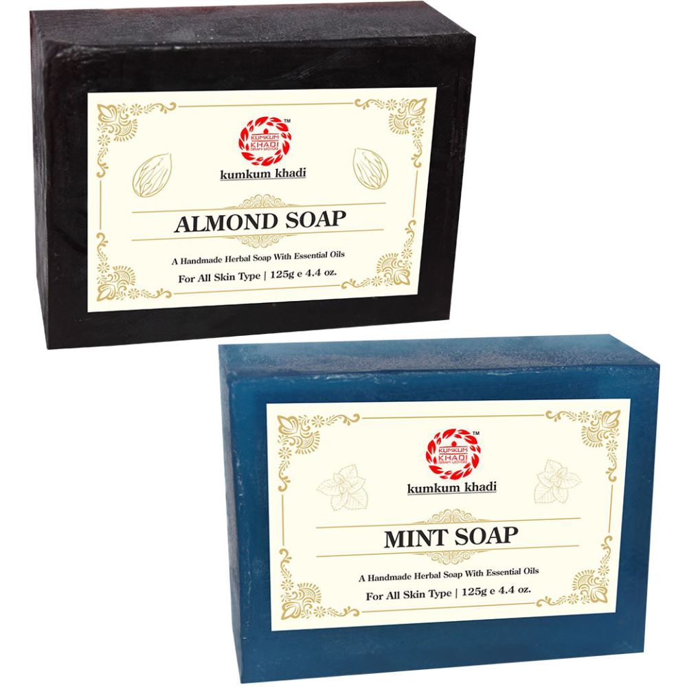 Kumkum Khadi Herbal Almond And Mint Soap (1Pack)