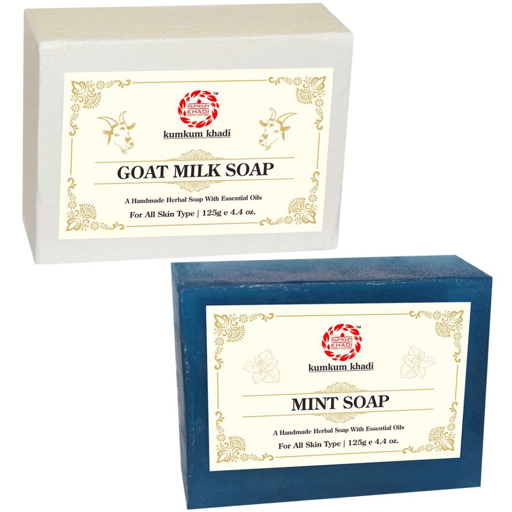 Kumkum Khadi Herbal Goat Milk And Mint Soap (1Pack)