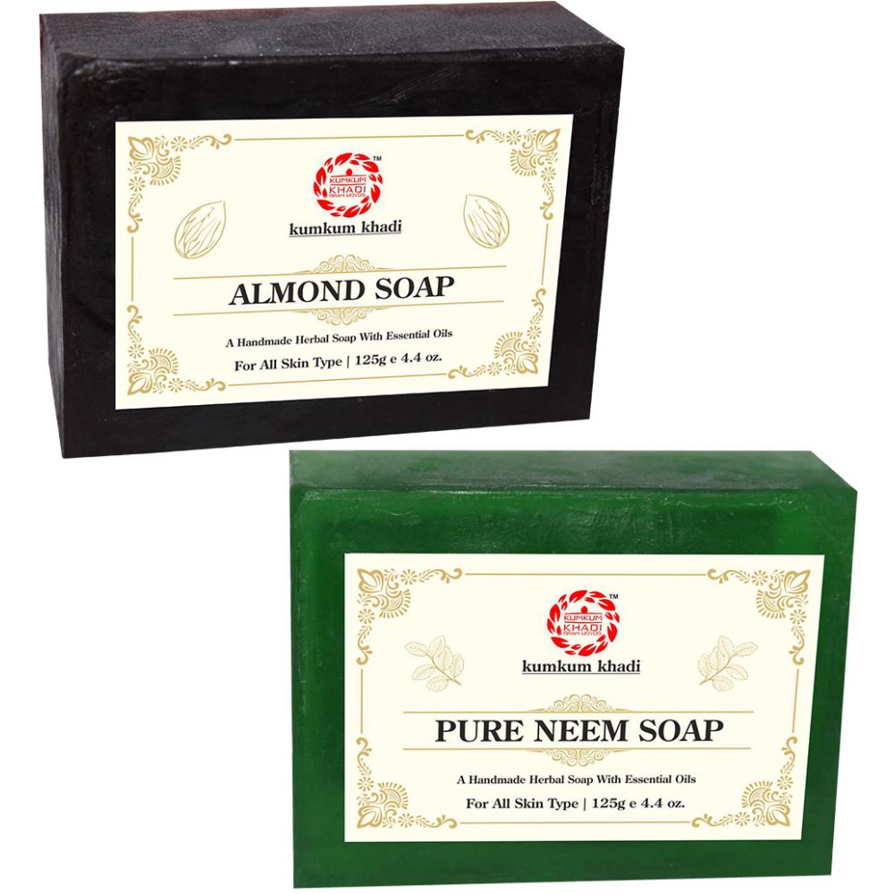 Kumkum Khadi Herbal Almond And Pure Neem Soap (1Pack)