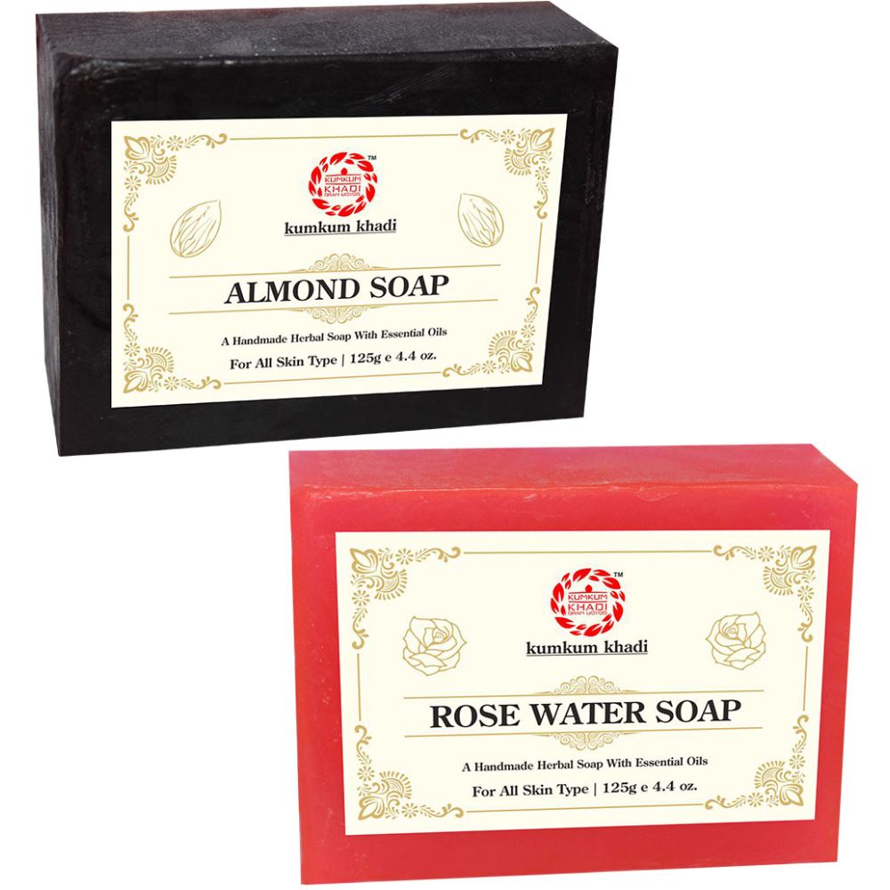 Kumkum Khadi Herbal Almond And Rose Water Soap (1Pack)