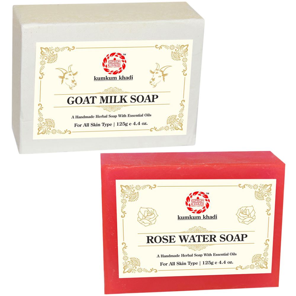 Kumkum Khadi Herbal Goat Milk And Rose Water Soap (1Pack)