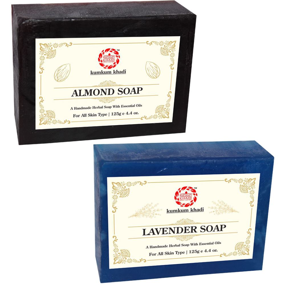 Kumkum Khadi Herbal Almond And Lavender Soap (1Pack)