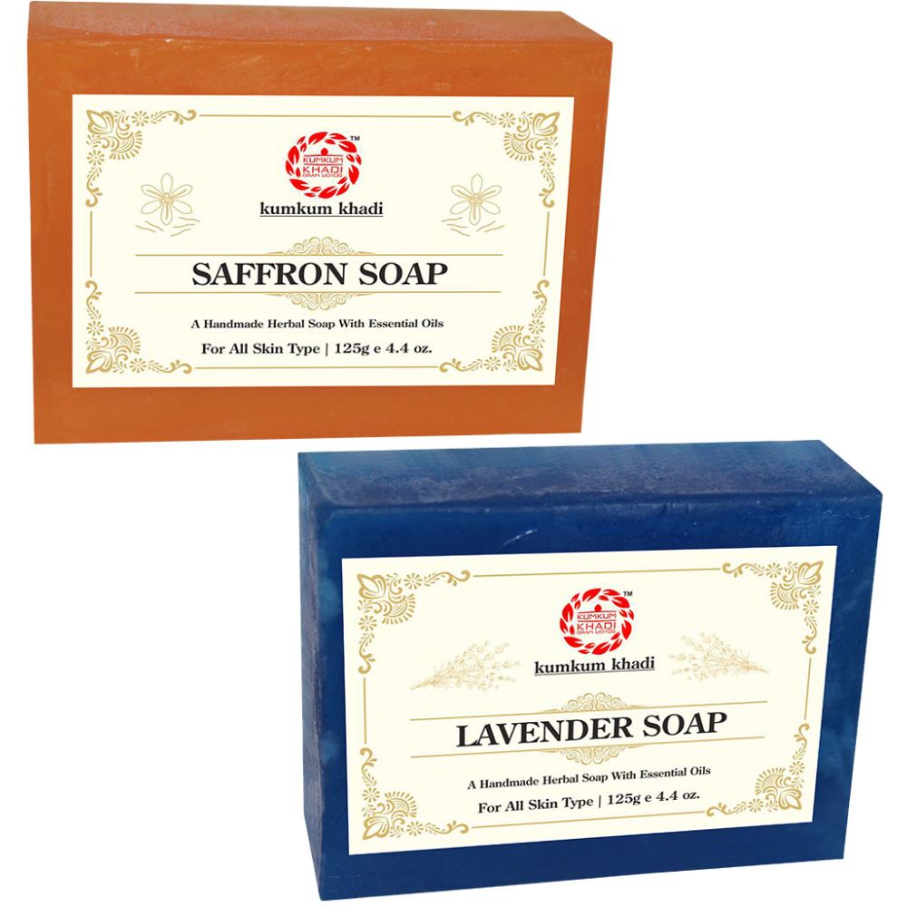 Kumkum Khadi Herbal Saffron And Lavender Soap (1Pack) Kumkum Khadi Herbal Saffron And Lavender Soap (1Pack)