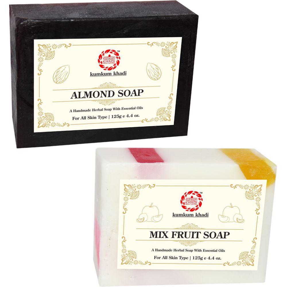 Kumkum Khadi Herbal Almond And Mix Fruit Soap (1Pack)