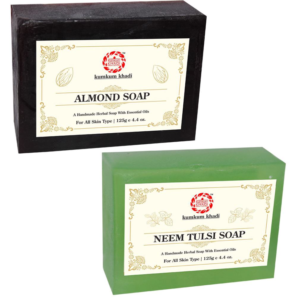 Kumkum Khadi Herbal Almond And Neem Tulsi Soap (1Pack)