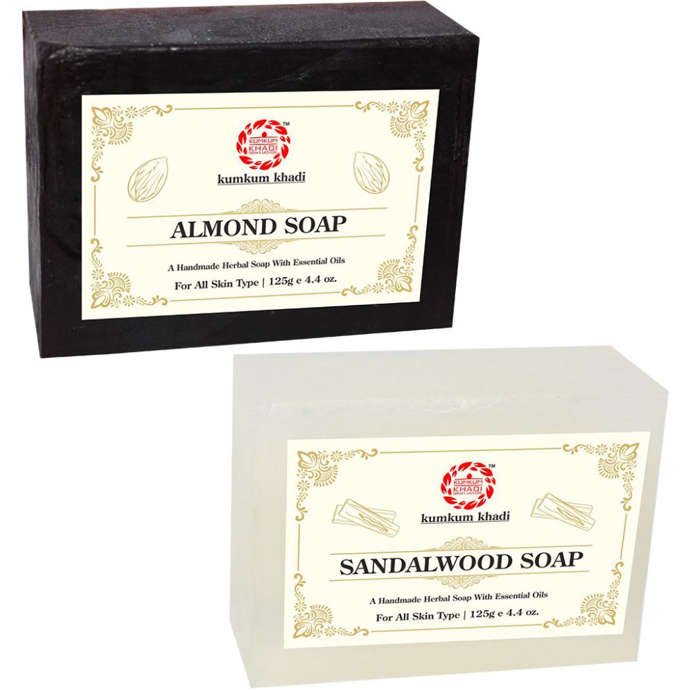 Kumkum Khadi Herbal Almond And Sandalwood Soap (1Pack)