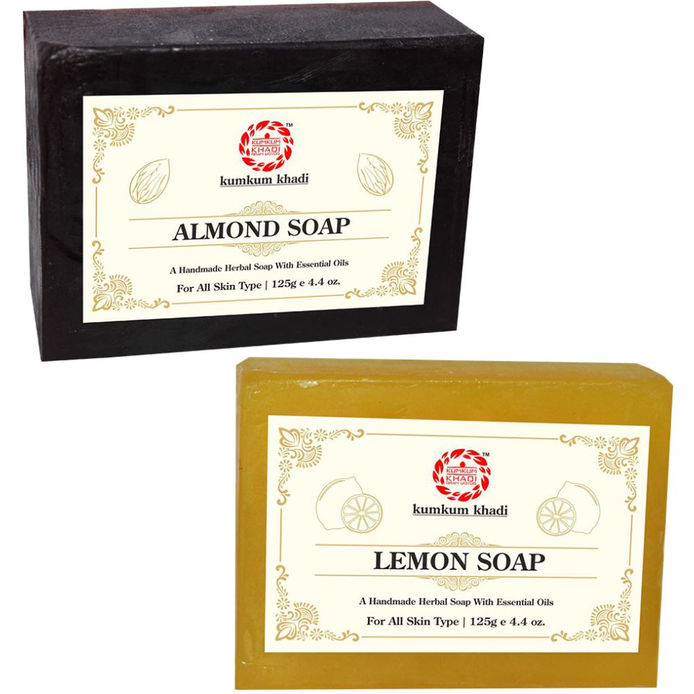 Kumkum Khadi Herbal Almond And Lemon Soap (1Pack)