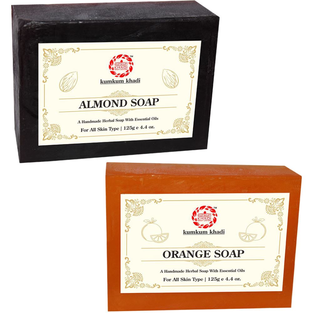 Kumkum Khadi Herbal Almond And Orange Soap (1Pack)