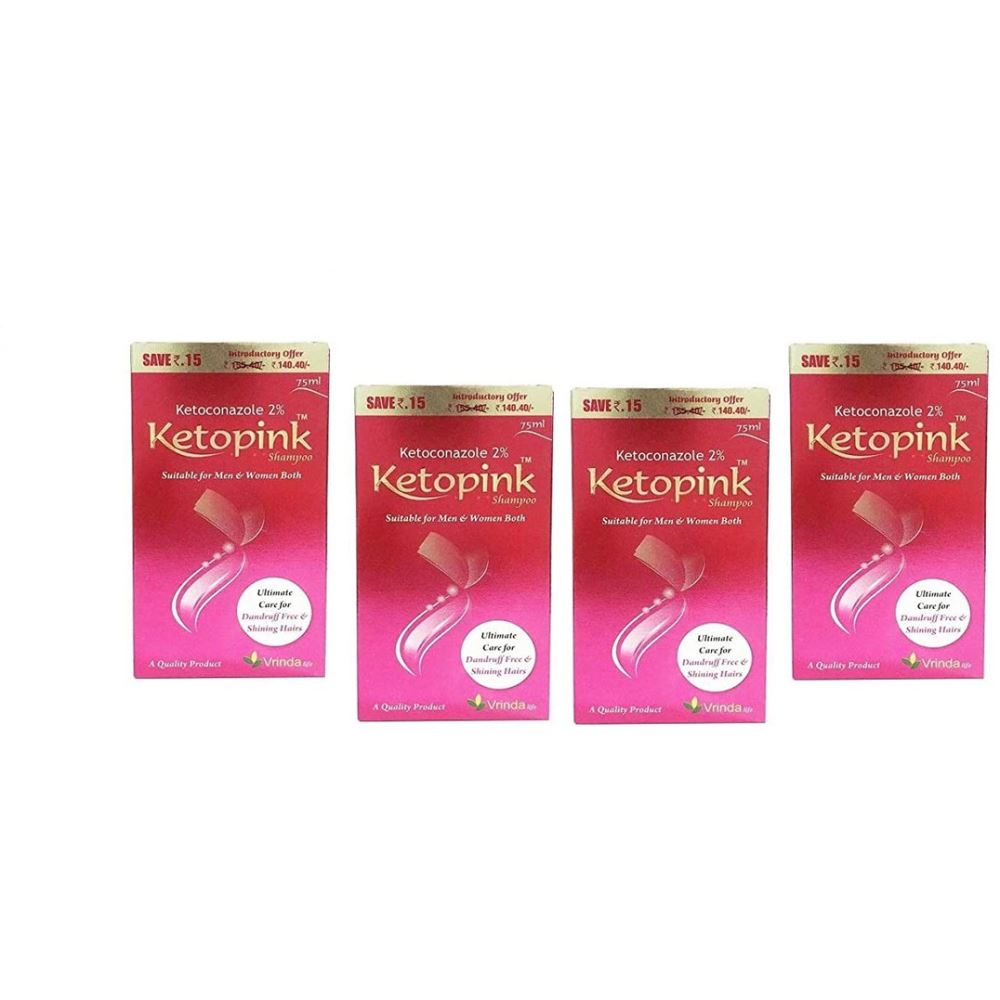 Vrinda Ketopink Hair Shampoo (300ml, Pack of 4)