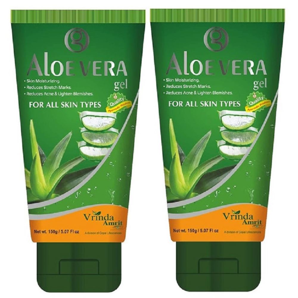 Vrinda Amrit Aloevera Gel - (150g, Pack of 2)