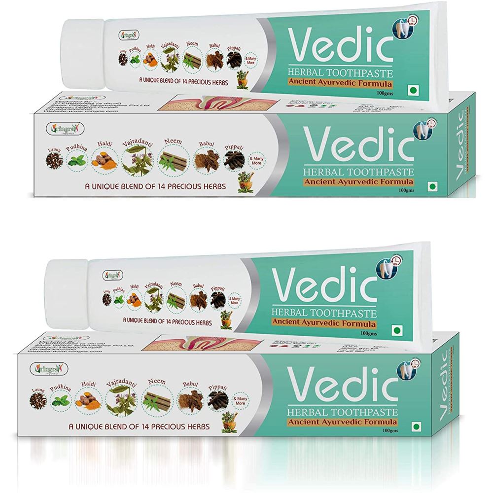 Vringra Vedic Herbal Toothpaste (100g, Pack of 2)
