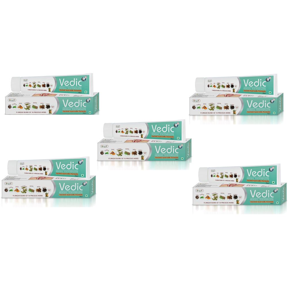 Vringra Vedic Herbal Toothpaste (100g, Pack of 5)