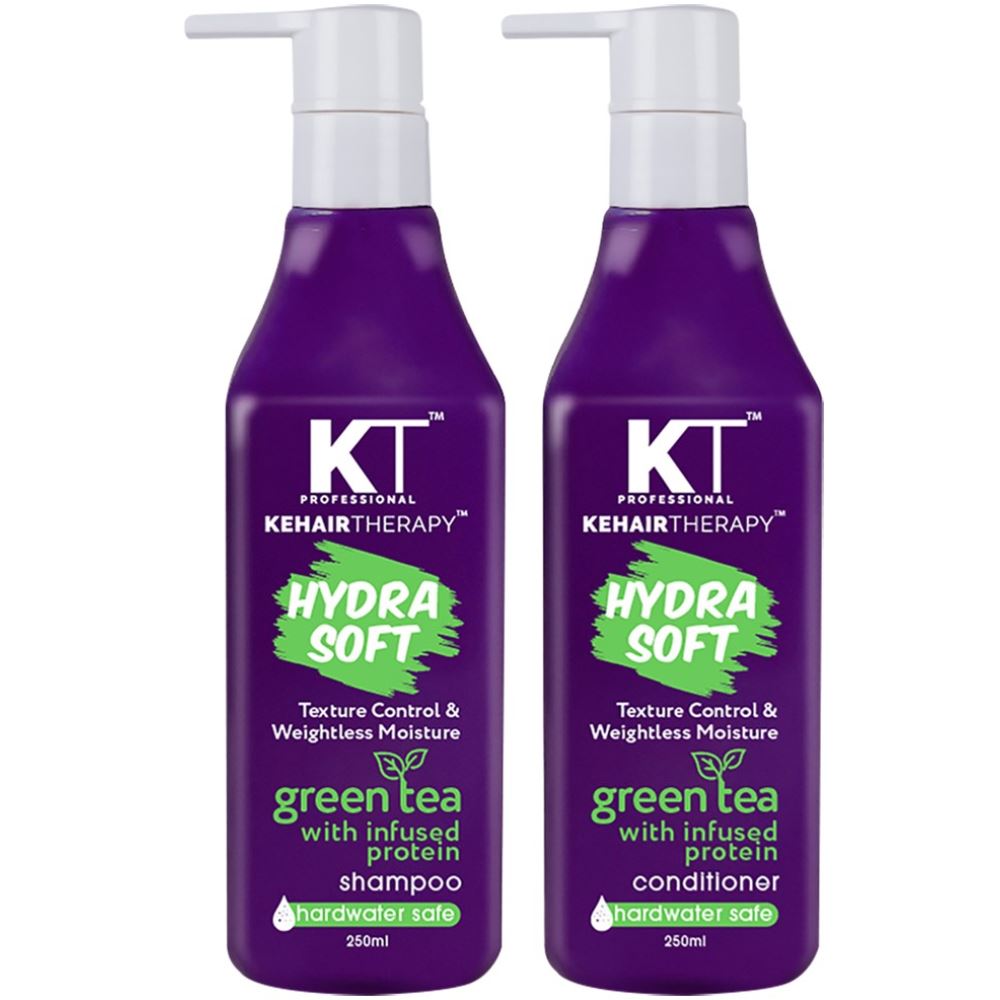 KT Professional Hydra Soft Texture Control & Weight Less Moisture Shampoo & Conditioner (1Pack)