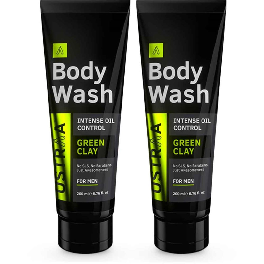 Ustraa Body Wash Green Clay (200ml, Pack of 2)