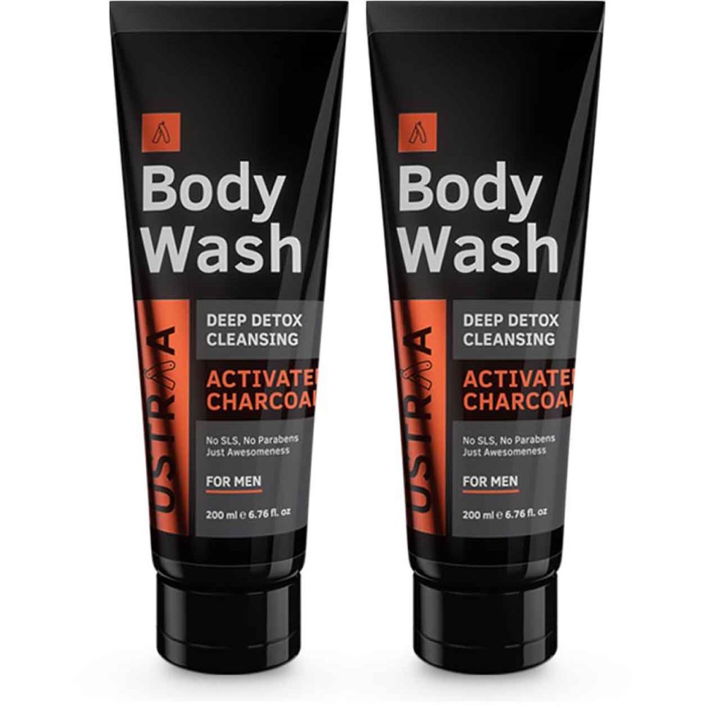 Ustraa Body Wash Activated Charcoal (200ml, Pack of 2)
