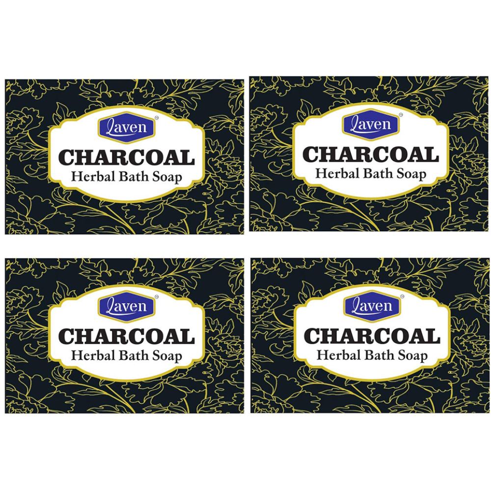 Laven Charcoal Soap (100g, Pack of 4)