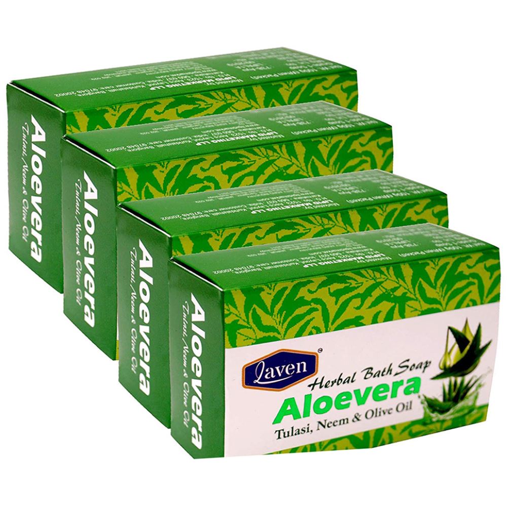 Laven Aloevera Soap (100g, Pack of 4)