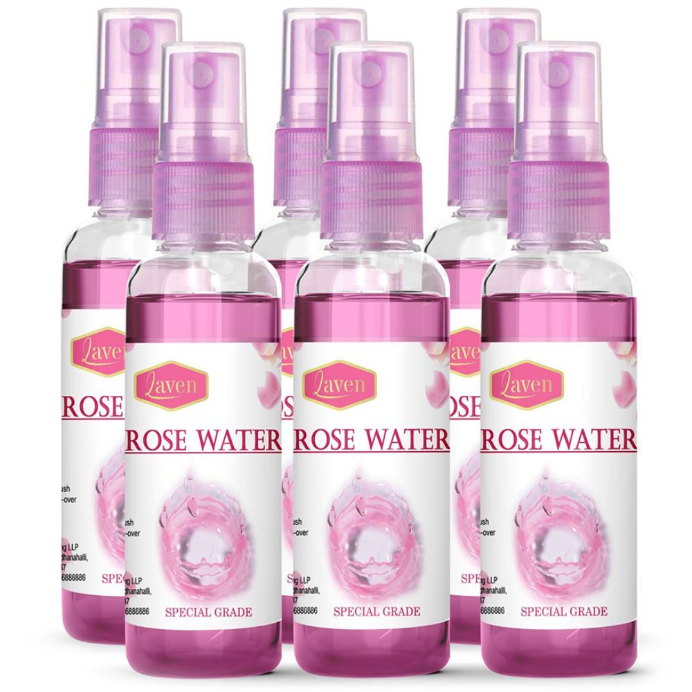 Laven Rose Water (100ml, Pack of 6)