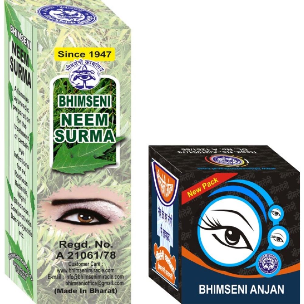 Bhimseni Neem Surma and Anjan kajal Combo (1Pack)