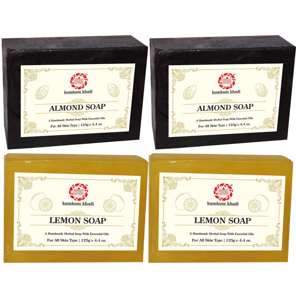 Kumkum Khadi Herbal Almond And Lemon Soap (125g, Pack of 4) Kumkum Khadi Herbal Almond And Lemon Soap (125g, Pack of 4)