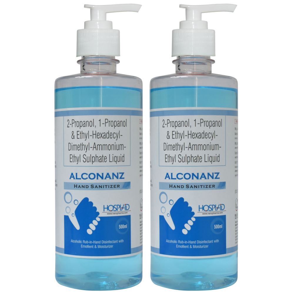 Alconanz Liquid Handrub Sanitizer (500ml, Pack of 2)