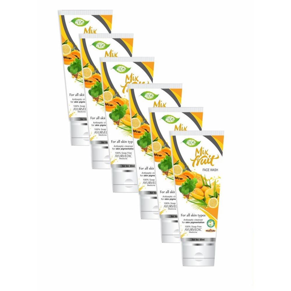 Meghdoot Ayurvedic Mix Fruit Face Wash (60g, Pack of 6)