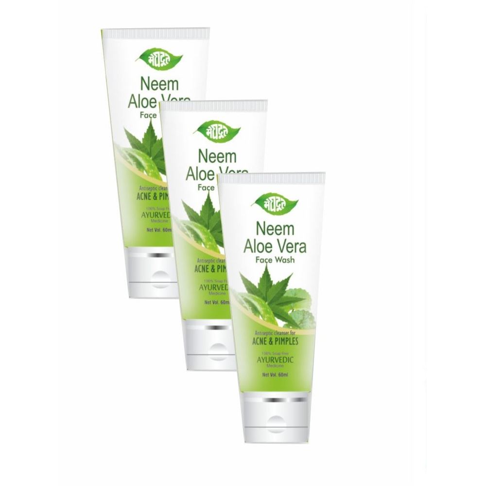Meghdoot Ayurvedic Neem Aloevera Face Wash (60g, Pack of 3)