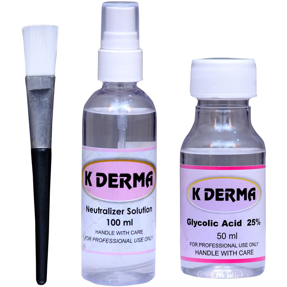 K Derma Glycolic Acid 25%, Neutralizer & Brush (1Pack)